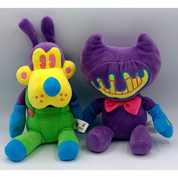 Bendy & Boris The Wolf 10" Plush Toys Glow In The Dark Neon Ink Stuffed Animals - Picture 2 of 10